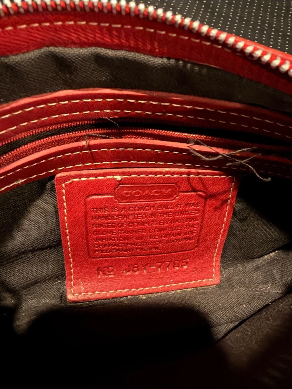 Coach Vintage 7785 Hampton Red Leather Bag